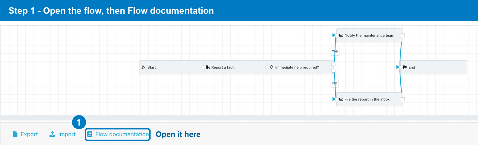 Open the documentation from the Flow Designer