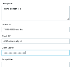 Saved SSO client secret in the integration settings