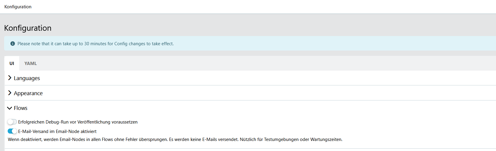 Email Node Feature Flag