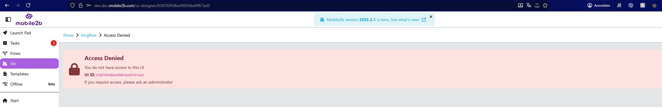Direct URL Access Error