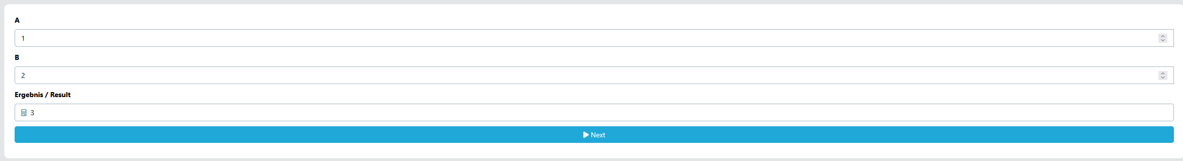Live result during form execution