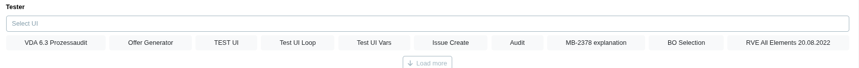 UI Selection element using Buttons display style during UI execution